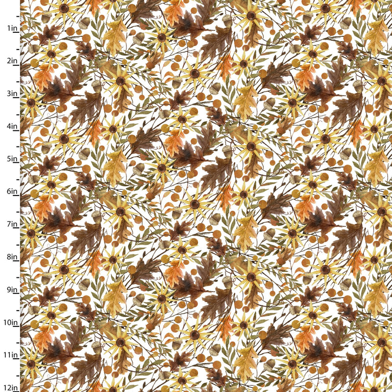 Pick of the Patch Harvest foliage 100% Cotton Fabric Per 1/2 Metre