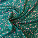 Green Sparkly Stars 100% Cotton Christmas Fabric Sold Per 1/2 Metre