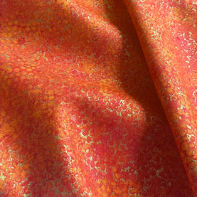 Orange Shimmer Metallic 100% Premium Cotton Fabric Sold Per 1/2 Metre, 112cm Wide
