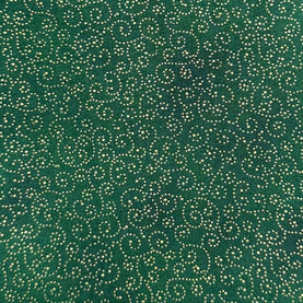 Green & Gold Christmas Swirl 100% cotton fabric 44" wide per 1/2 metre