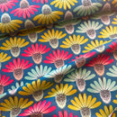 Perennial Borders, Echinacea Teal 100% Premium Cotton Fabric 112cm Wide Sold Per Half Metre