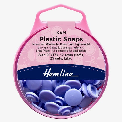 Lilac Kam Plastic Coloured Snap Poppers&nbsp;