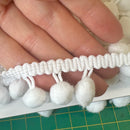 White Pom Pom Trim Sold Per Metre