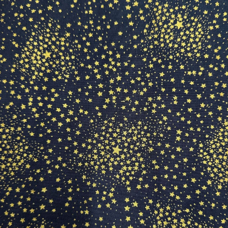 Green & Gold  Starburst 100% cotton fabric 44" wide per 1/2 metre