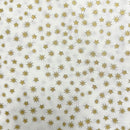 Mini Gold & ivory Stars 100% cotton fabric 44" wide per 1/2 metre