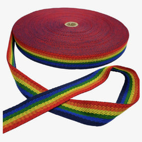 Rainbow/Pride Acrylic Webbing Tape 25mm Wide Sold Per Metre
