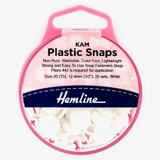 White Kam Plastic Coloured Snap Poppers&nbsp;
