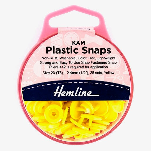Yellow Kam Plastic Coloured Snap Poppers&nbsp;