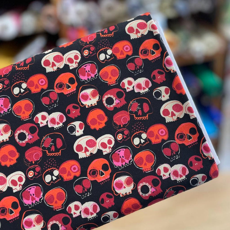 Forest Whispers Small Skulls 100% Premium Cotton sold Per 1/2 Metre by Dashwood