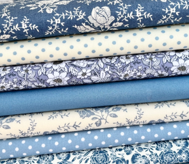 7 Piece Victorian Roses Fat Quarter Bundle 100% Cotton Poplin Fabrics