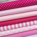7 piece FAT QUARTER BUNDLE Pink Valentines Inspired 100 % Cotton Poplin Fabrics