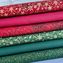 Christmas Green & Red 6 Piece Fat Quarter 100% Cotton Bundle