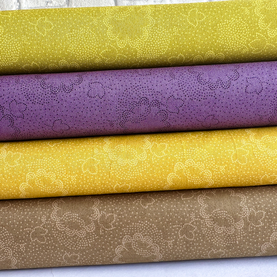 Dashwood Plum & Honey Collection, 4 piece FAT QUARTER Bundle  100% Premium Cotton Fabric