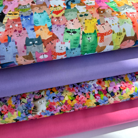 Peek-a-Boo Cat 4 piece Fat Quarter Bundle  100% Premium Cotton Fabric