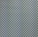 Grey Polycotton Polka Dot fabric 112cm Wide, Sold Per METRE