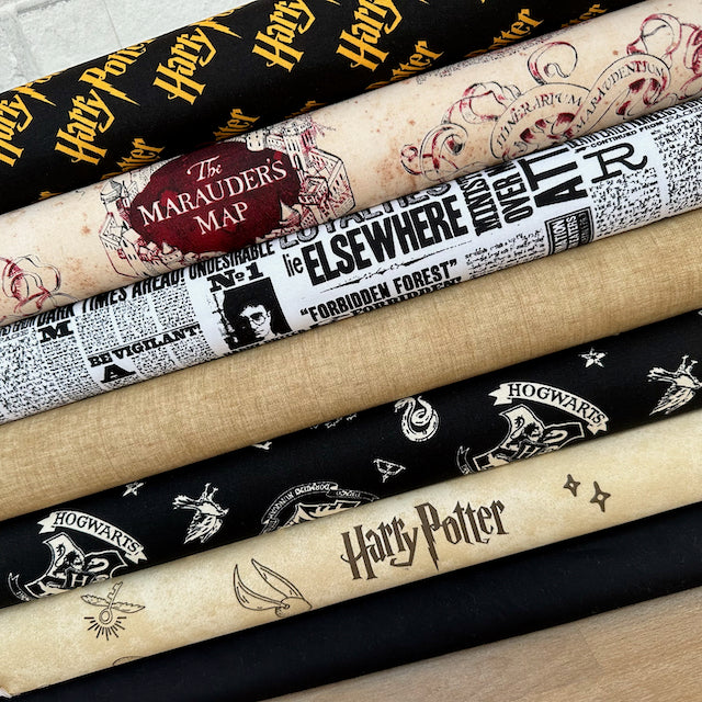 Harry Potter  Classics 7 piece Fat Quarter Bundle & FREE blender fabrics 100% Cotton Fabrics