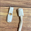 White Cord Ends 6mm - Sold per 2