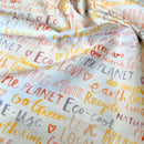 Recycle & Love 100% Premium Cotton Fabric Sold Per 1/2 Metre, 112cm Wide