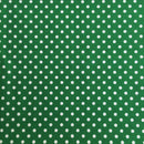Green Polycotton Polka Dot fabric 112cm Wide, Sold Per METRE