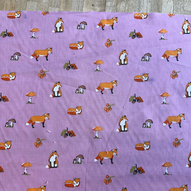 Pink Fox Polycotton Fabric 112cm wide sold per 1/2 metre