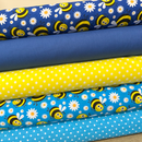5 Piece Bright Bees Polycotton Fat Quarter Fabric Bundle