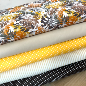 Autumn Leaves, 5 piece fat quarter bundle, 100% cotton poplin fabrics