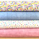 Mini Dog Bones 4 piece fat quarter bundle, 100% cotton fabric