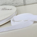 Christmas White Velvet Ribbon 10mm Wide - Sold Per Metre