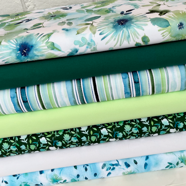 Spring Floral Whisper Song 7 Piece Fat Quarter Bundle 100% Cotton Premium Fabric
