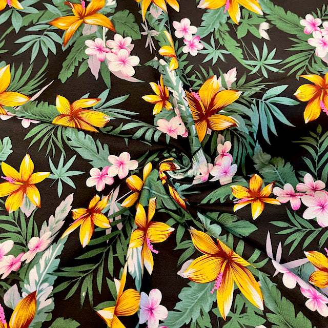 Amanda Tropical Floral 100% cotton poplin fabric, sold per 1/2 metre, 142cm wide