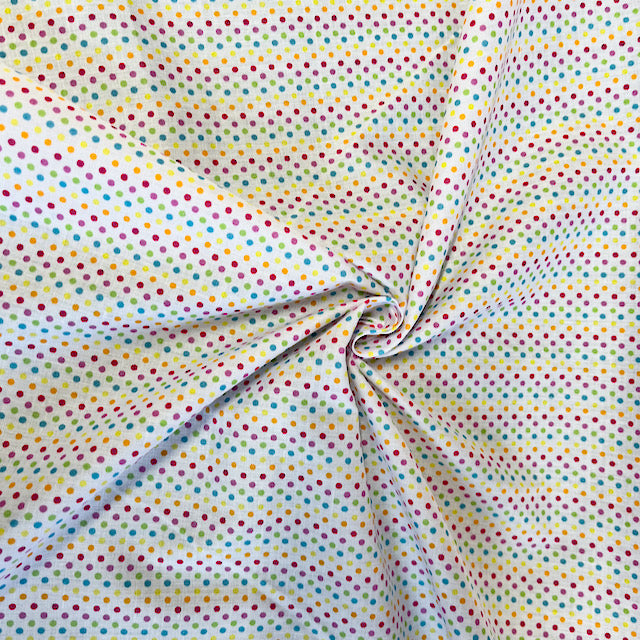 Bright Colour Dots Polycotton fabric per 1/2metre 112cm wide