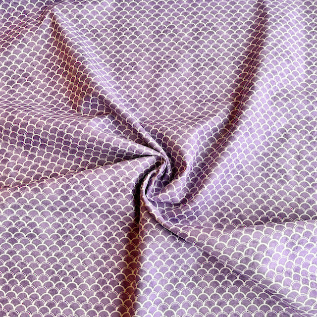 Mermaid Scales in Lilac 100% Cotton Fabric Sold Per 1/2 Metre