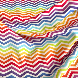 Rainbow Zig Zag Funky 100% cotton fabric, 54 inches wide, sold per half metre