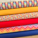 6 Piece Bright & Funky Rainbow & Plains 100% Cotton Fabric Fat Quarter Bundle
