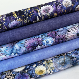 Timeless Treasures, Thistle, Night garden 5 Piece Fat quarter bundle 100% cotton