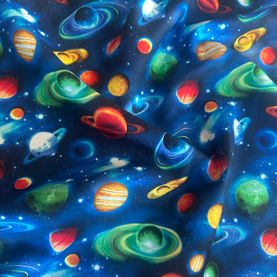Timeless Treasures, Planets Space Themed Premium Cotton Fabric Sold Per 1/2 Metre