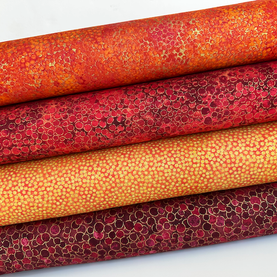 Shimmer Sunset Metallic 4 Piece Fat Quarter Bundle 100% Premium Cotton Fabrics