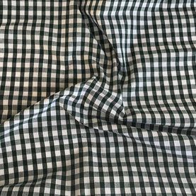 Bottle Green Polycotton 1/4 inch Gingham fabric 112cm Wide, Sold Per METRE
