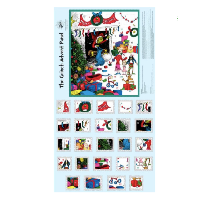 The Grinch Bright and Bold Christmas Advent Panel