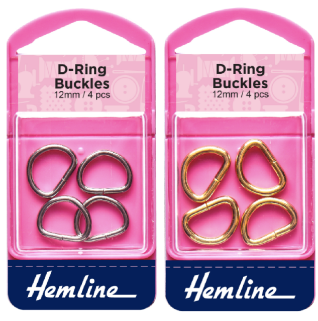 12mm Metal D Rings - Pack of 4