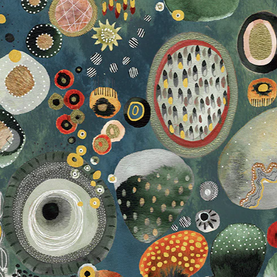 Flora & Form Abstract Metallic 100% Premium Cotton Fabric Sold Per 1/2 Metre, 112cm Wide