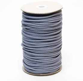 4 metre Piece Silver Polyester Cord 4mm Wide
