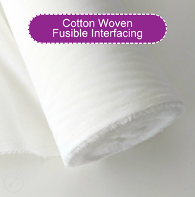 White 100% Cotton Woven Fusible Interfacing 112cm wide - Sold Per Half Metre