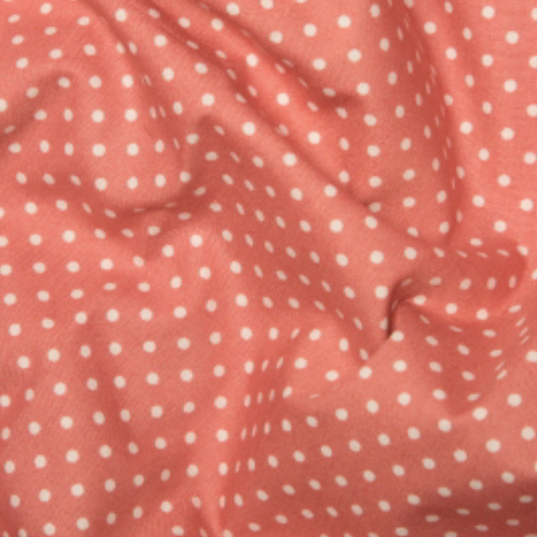 Pink Polka Dot, 100% cotton fabric, available sold per  half metre 112cm wide