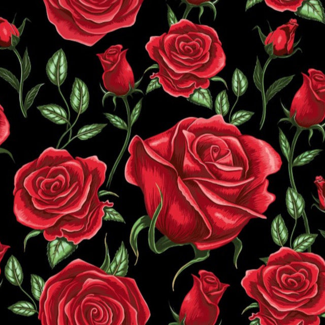 Roses Premium Fabric 100% cotton Sold Per Half Metre