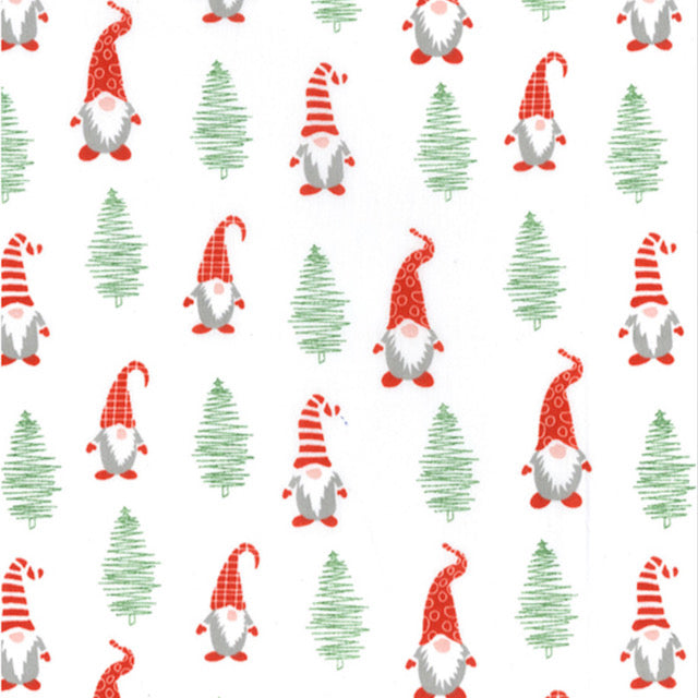 Christmas Gonks and Trees , Polycotton Fabric 112cm wide sold by the half metre