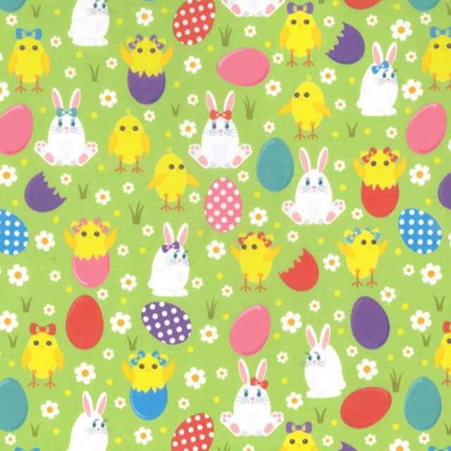Colourful Easter design, 100% cotton fabric, 145cm wide Made in UK OEKO tex certified