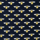 Navy Bees 100% Cotton Poplin Fabric 112cm wide sold per 1/2 metre