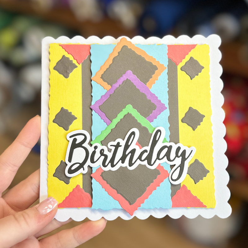 Geometric Birthday Greetings Card Handmade By Debra