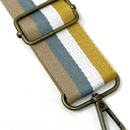 Grey & Mustard Webbing Tape 38mm wide.  Ideal for bag straps - Sold Per Metre